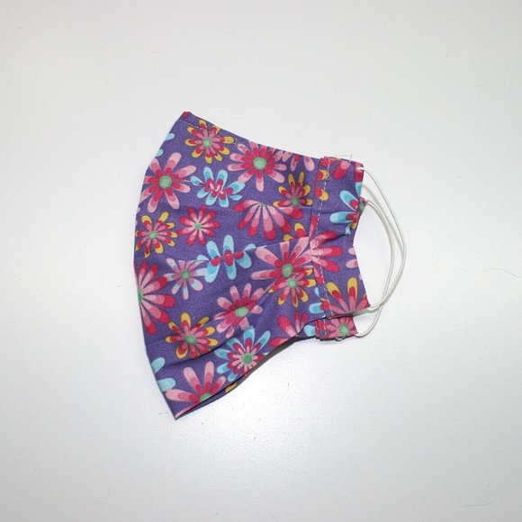 HANDMADE Kids Flower Power Fabric Face Mask Pocket - Picture 4 of 4